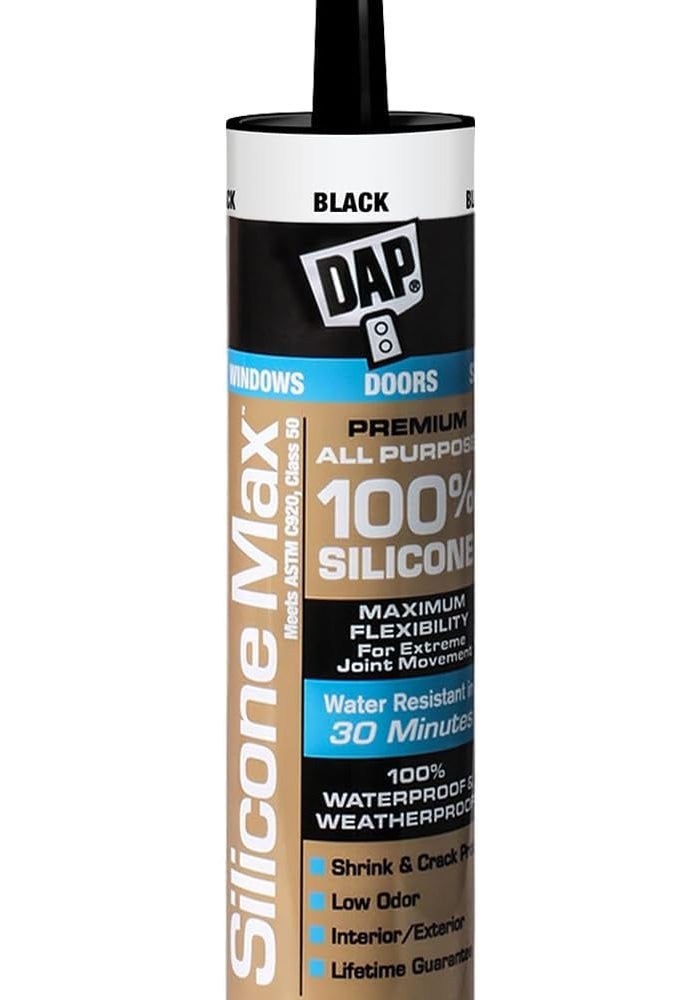 DAP Silicone Max Premium Sealant 100% Silicone Black 10.1 oz - Image 1