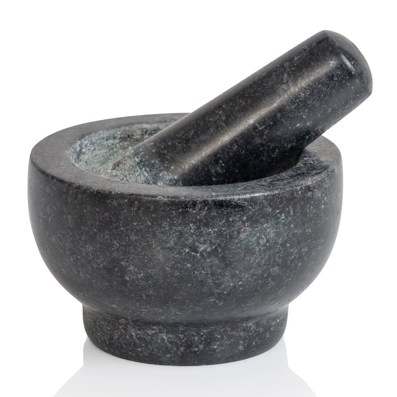 Maxam Mortar and Pestle Set - 5 Inch - Heavy Natural Granite Spice Grinder Bowl, Herb Crusher, Make Fresh Guacamole at Home - Image 5