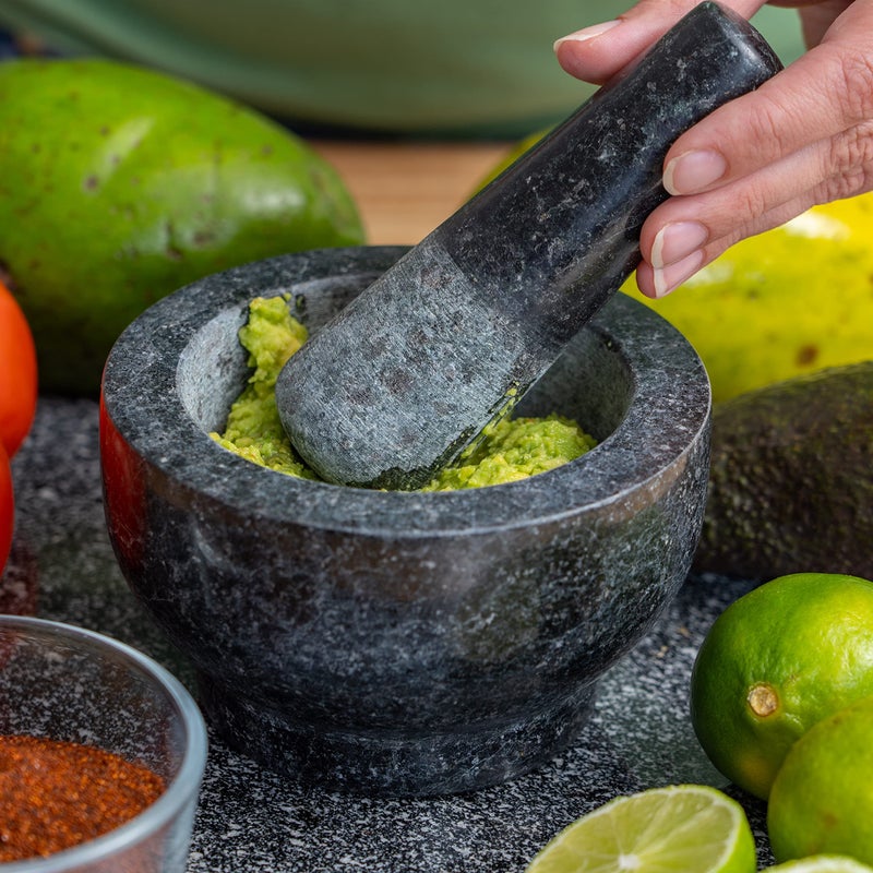 Maxam Mortar and Pestle Set - 5 Inch - Heavy Natural Granite Spice Grinder Bowl, Herb Crusher, Make Fresh Guacamole at Home - Image 4
