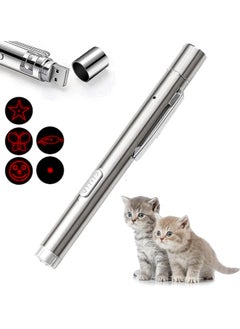 Cat Laser Toy, Red Dot LED Light Pointer Interactive Toys Indoor Cats DogsLaser, Long Range 5 Modes Laser Projection Playpen for Kitten Outdoor Pet Chaser Tease Stick Training Exercise,USB