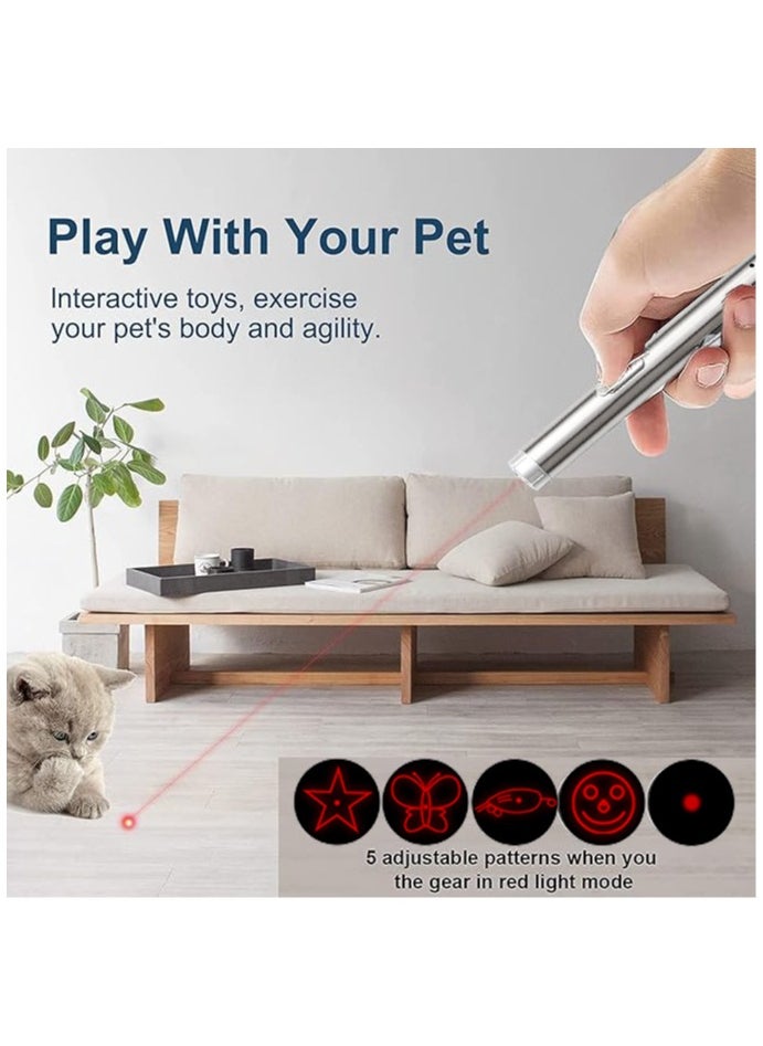 Generic - Cat Laser Toy, Red Dot LED Light Pointer Interactive Toys Indoor Cats DogsLaser, Long Range 5 Modes Laser Projection Playpen for Kitten Outdoor Pet Chaser Tease Stick Training Exercise,USB - Image 1
