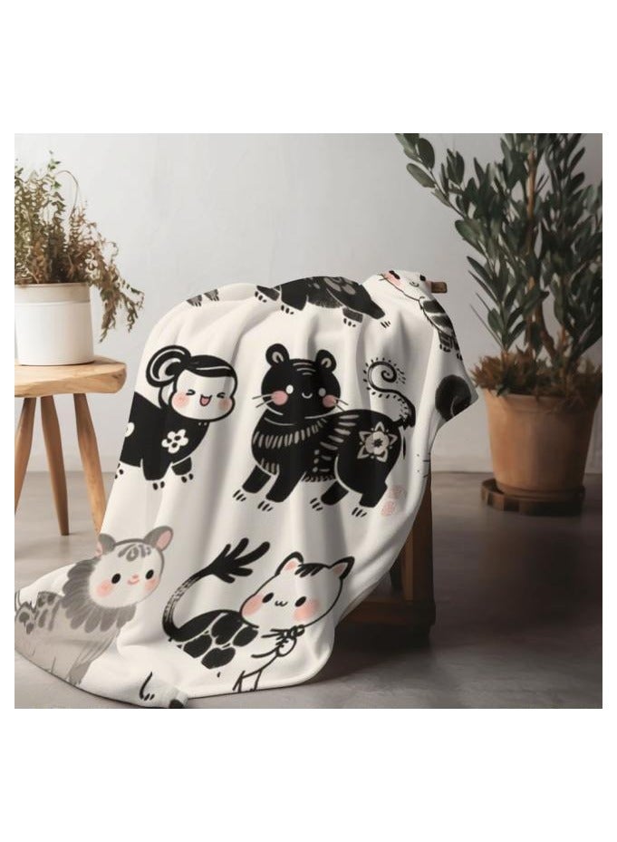 عام بطانية رقيقة من الفانيلا الكرتونية للأطفال أو الطلاب (دافئة ومريحة ومناسبة للنوم والألعاب) 100 سم * 150 سم - 58 - Image 4