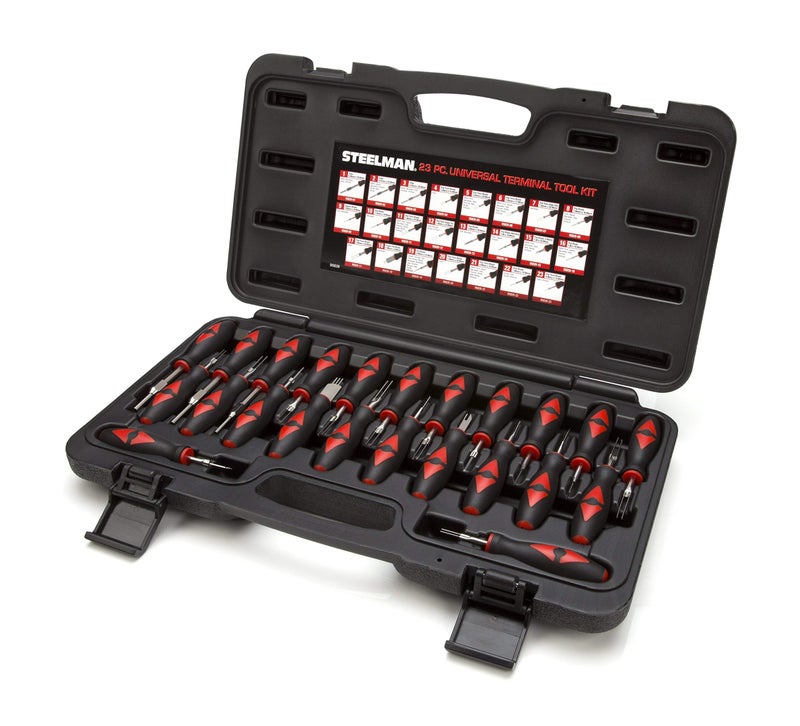 Steelman 23-Piece Universal Terminal Tool Kit for Auto Technicians, Safely Remove Wires from Terminal Block Without Damage, Variety of Blade Styles - Image 1
