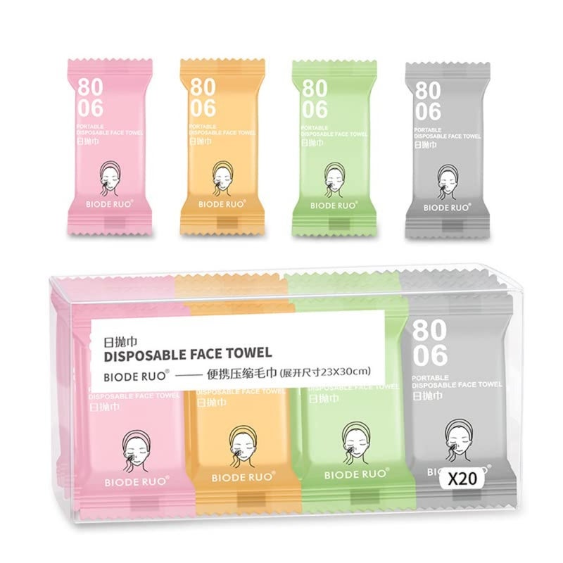 20 Pack Compressed Towels Tablet, Disposable Face Towels for Travel, Camping, Gym - Fast Absorbing Microfiber Towel Tablets for Adults and 12''x9'' - Image 1