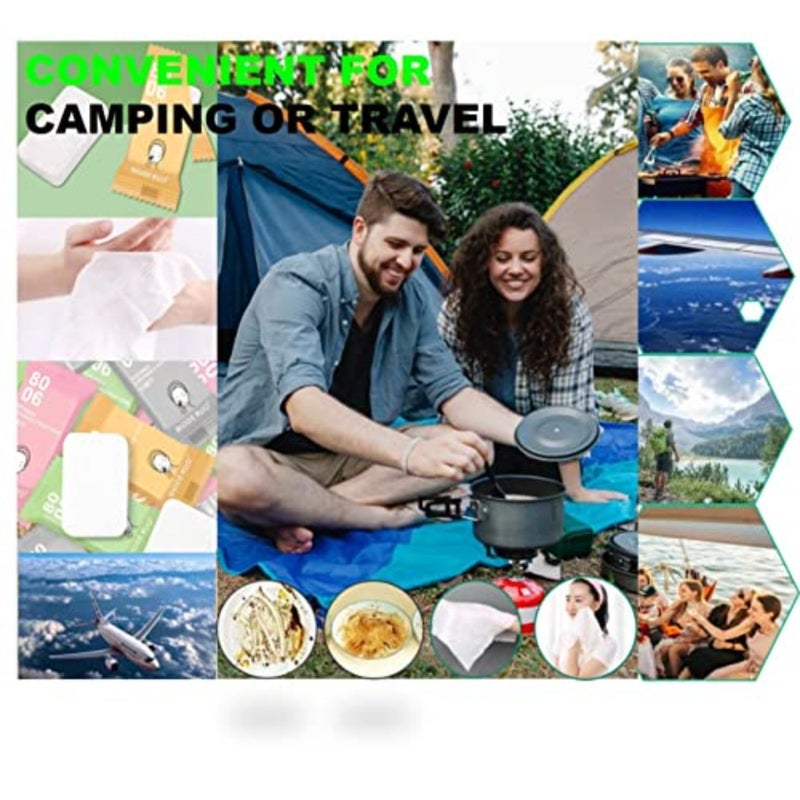 20 Pack Compressed Towels Tablet, Disposable Face Towels for Travel, Camping, Gym - Fast Absorbing Microfiber Towel Tablets for Adults and 12''x9'' - Image 5