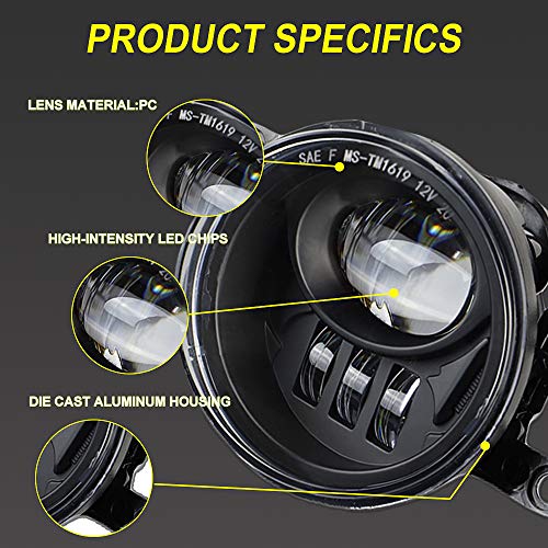 Atubeix LED Fog Lights Compatible With 2016-2022 Tacoma, 2014-2022 Runner, 2014-2019 Tundra, Accessories Truck Driving Lamps Assembly Replacement w/Bracket 2 pcs (Black) - Image 5