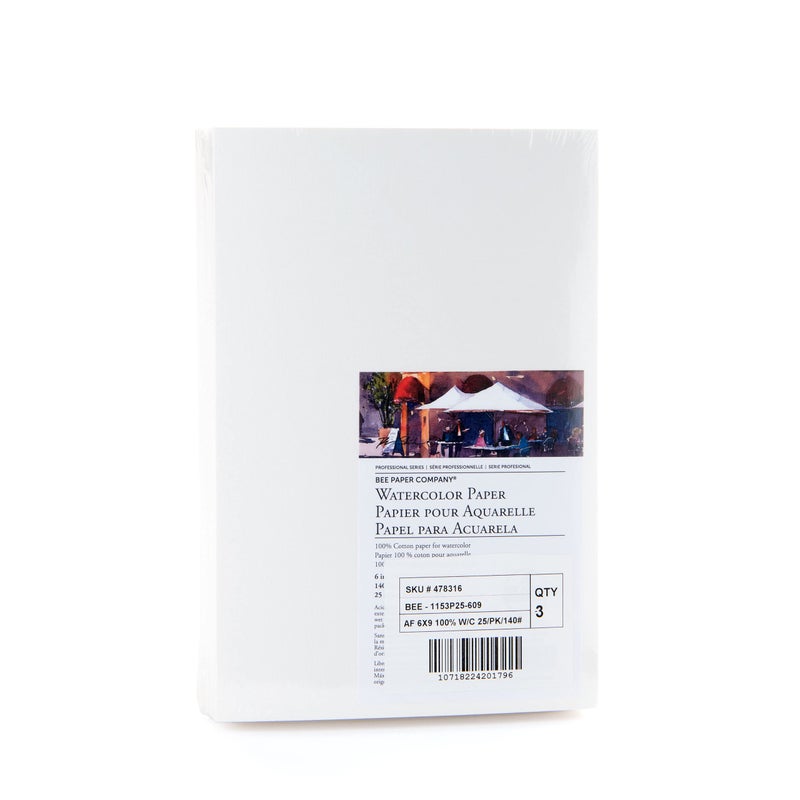 Bee Paper Company Bee Paper 6" x 9" Watercolor Paper Pack, 140lb, 50 Sheets - Image 1