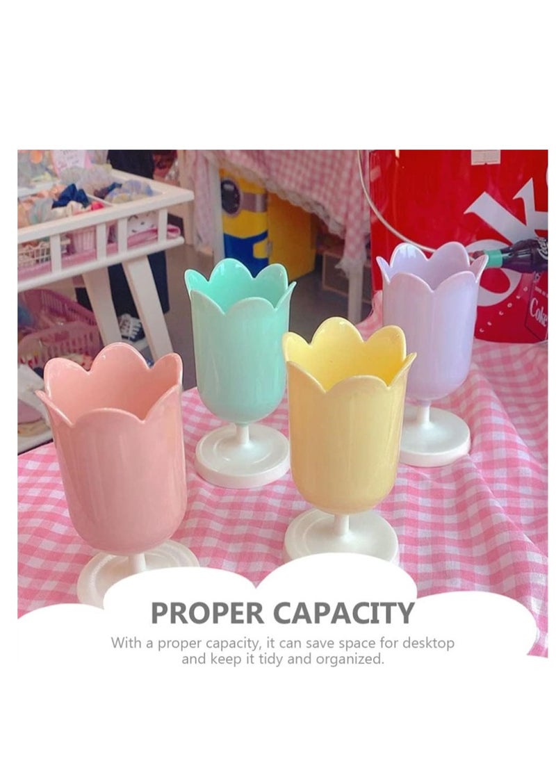 KASTWAVE Flower Pen Holder for Desk, 3 Pcs Flower Pencil Holder, Pen Cup Marker Holder Makeup Brush Holders, Desk Accessories and Workspace Organizers for Home, School and Office - Image 3