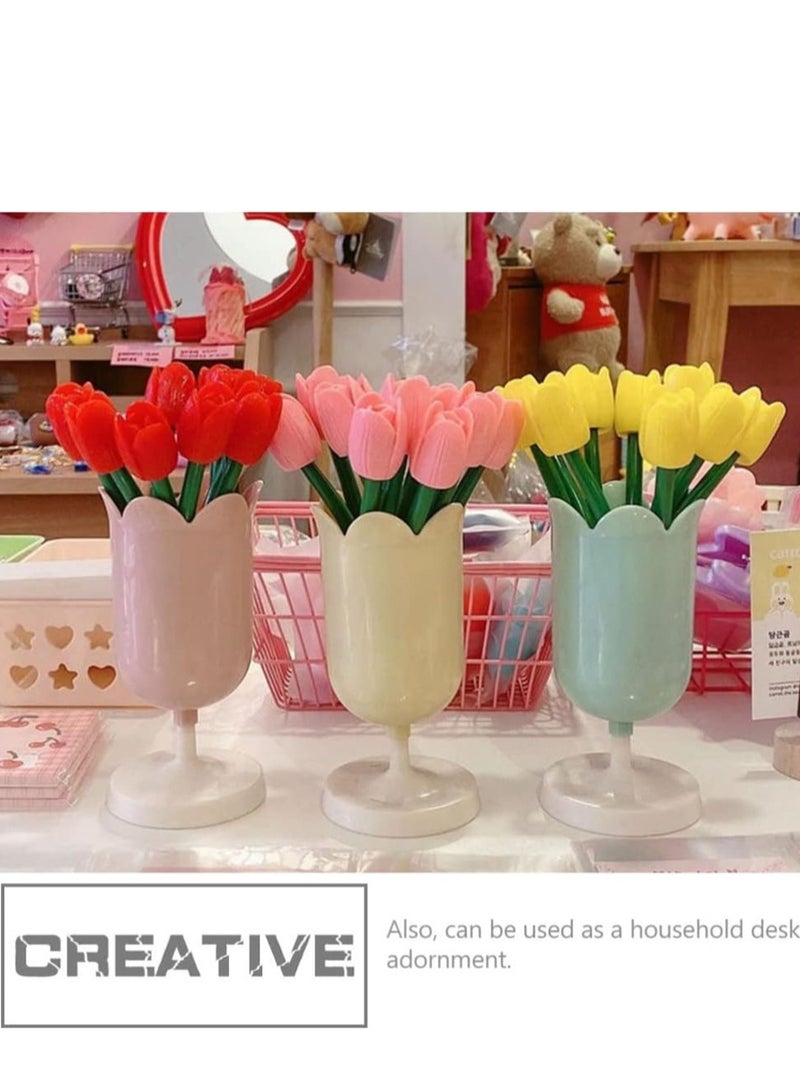 KASTWAVE Flower Pen Holder for Desk, 3 Pcs Flower Pencil Holder, Pen Cup Marker Holder Makeup Brush Holders, Desk Accessories and Workspace Organizers for Home, School and Office - Image 5