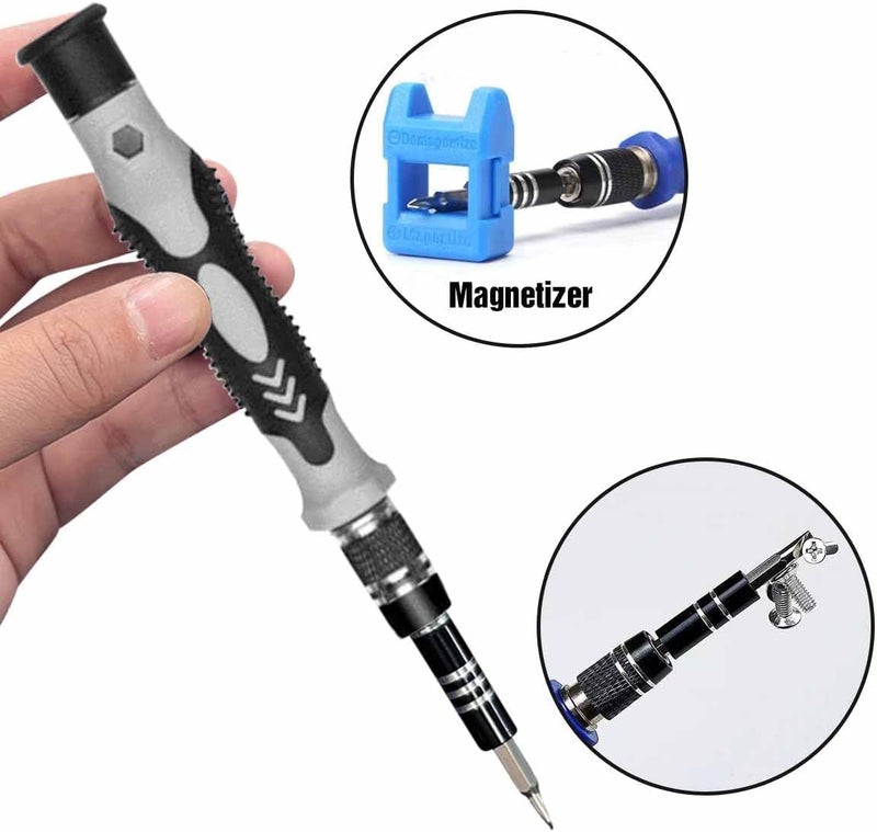 COOLCOLD 115-in-1 Precision Screwdriver Set ? Magnetic Electronics Repair Tool Kit with Case for Laptop, PC, iPhone, Watch, Camera, Glasses, Game Console (Grey/Red) - Image 3