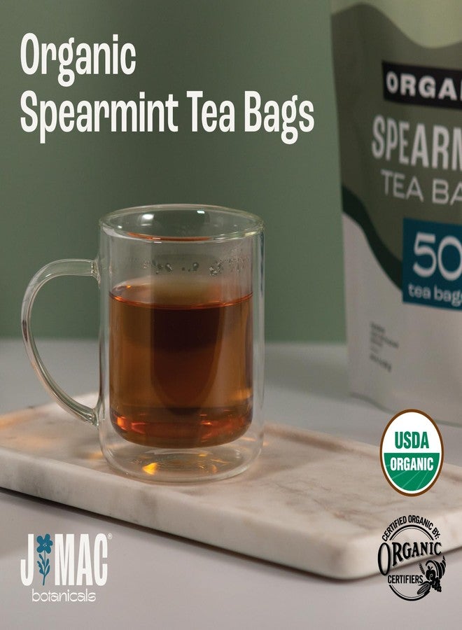 J Mac Botanicals Organic Spearmint Tea Bags (100 Count) - Certified by Organic Certifiers, Inc. - Quality Tea From Nile Valley, Egypt, Packaged in the USA - Image 3