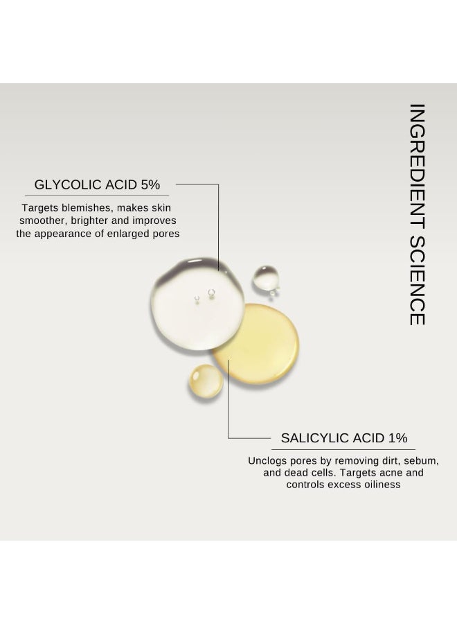 The Formularx 6% Aha Bha Exfoliator(5% Glycolic & 1% Salicylic Acid)Exfoliating Serum For Whiteheads,Enlarged Pores,Dark Spots|Brightens & Smoothens Texture|For Oily,Combo,Acne Prone Skin 100 Ml - Image 3