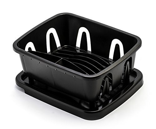 Camco Mini Dish Drainer and Tray - Fits RV Sinks and Small Counter Spaces - Durable Heavy-Duty Construction - Black (43512) - Image 4