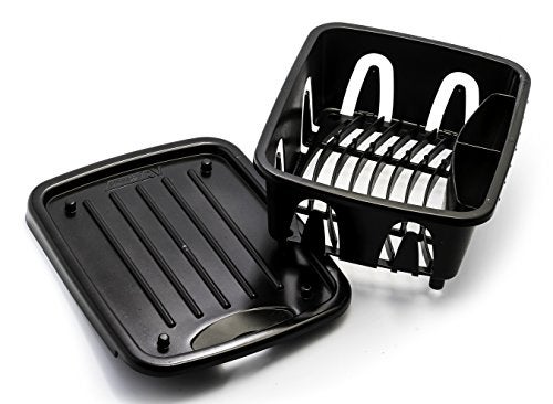 Camco Mini Dish Drainer and Tray - Fits RV Sinks and Small Counter Spaces - Durable Heavy-Duty Construction - Black (43512) - Image 2