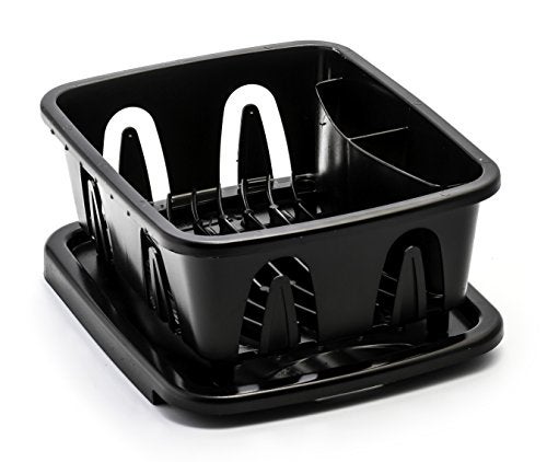 Camco Mini Dish Drainer and Tray - Fits RV Sinks and Small Counter Spaces - Durable Heavy-Duty Construction - Black (43512) - Image 3