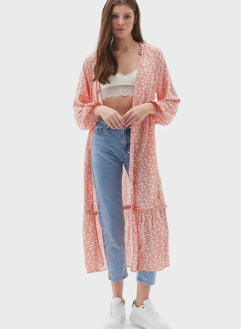 OXXO Printed Button Down Kimono