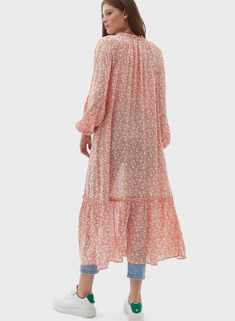 OXXO Printed Button Down Kimono