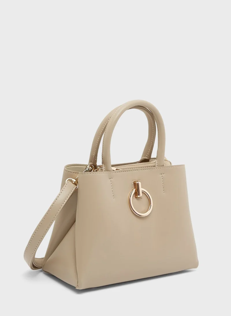 shoexpress Ring Detail Zip Closure Tote