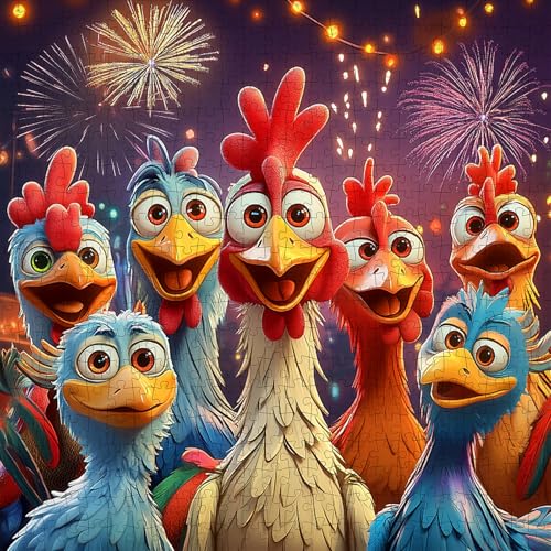 Lirches 500pcs Jigsaw Puzzles Large Chicken Puzzles Paper Puzzle for Adults Interactive Family Game DIY Brain Challenge ScratchResistant Square Shape Ideal Thanksgiving Gift - Image 1