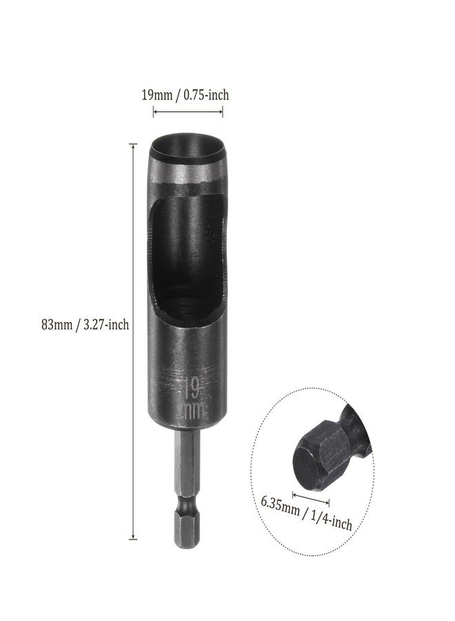 Kozelo Leather Hole Punch Tool - [19mm x 1/4" Shank] Extension Hex Shank Drill Bit High-Carbon Steel Rotary Hollow Puncher for Fabric Leathercraft Belts Use, 116mm Length - Image 4