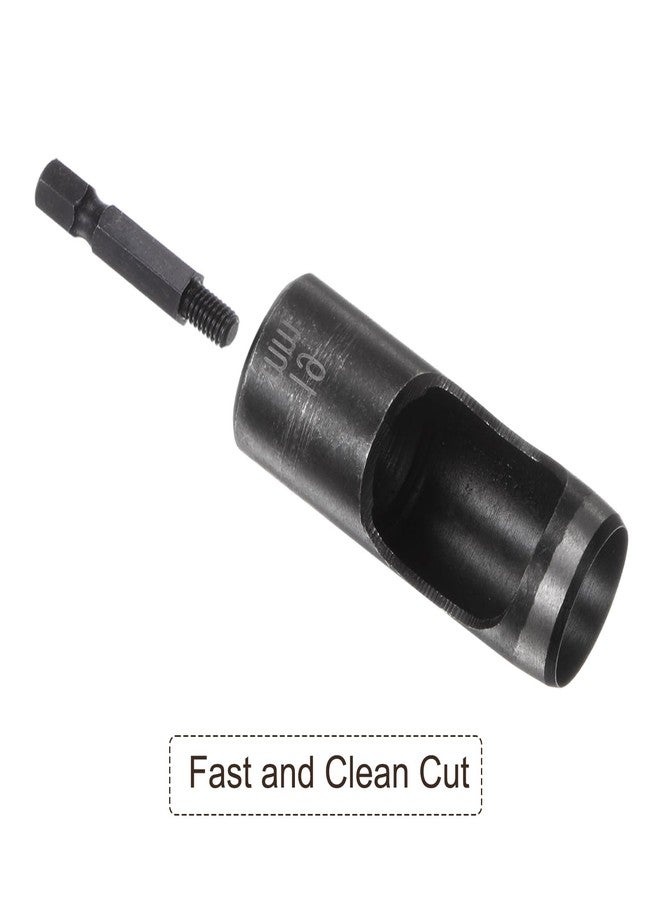 Kozelo Leather Hole Punch Tool - [19mm x 1/4" Shank] Extension Hex Shank Drill Bit High-Carbon Steel Rotary Hollow Puncher for Fabric Leathercraft Belts Use, 116mm Length - Image 3