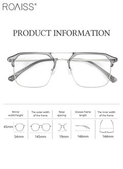 roaiss Blue Light Blocking Glasses Blue Light Filter Computer Reading Gaming TV Phones Browline Frame Eyeglasses Fashion Anti Eyestrain Headache Eyewear for Women Men Gray Silver  - Image 4