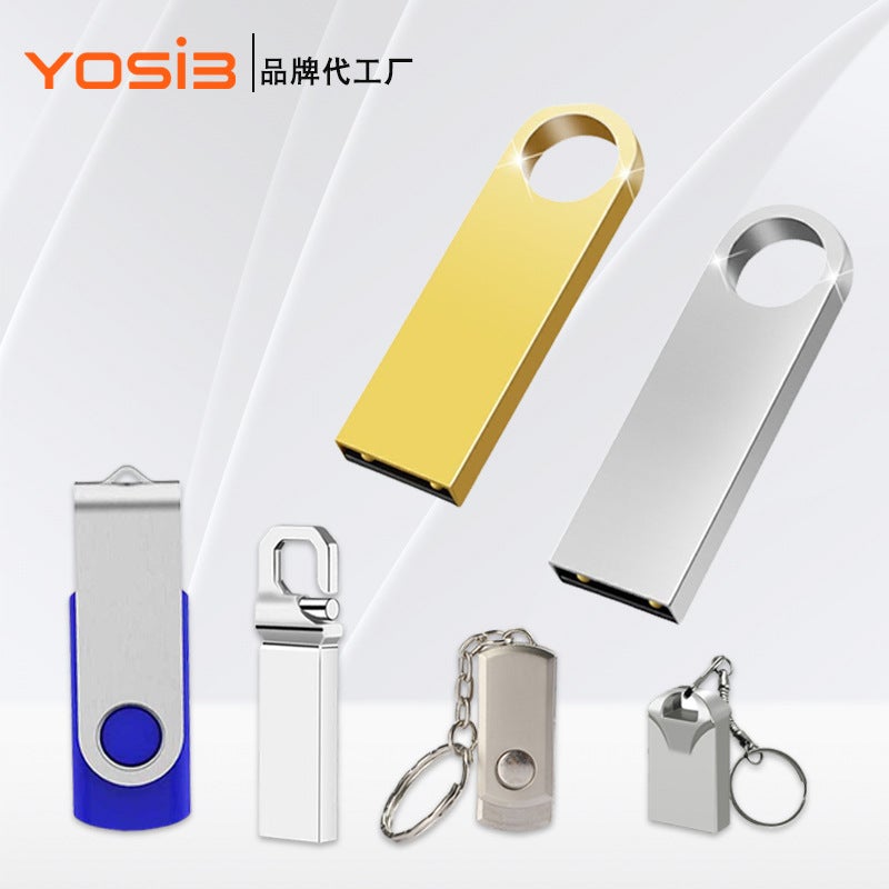Metal USB Flash Drive Large Capacity Computer 128g Customized Creative Bidding 16g Rotating High Speed 2.0 Car USB Flash Drive Wholesale - Image 2