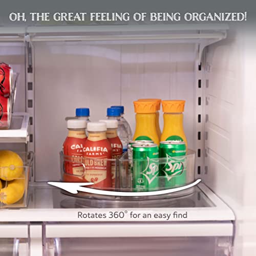 Oizeir دوار أوزير كسول - أكريليك شفاف، أقسام قابلة للإزالة، يدور 360 درجة. نظم ثلاجتك، خزانتك أو سطح العمل بسهولة. تخزين رائع للطعام، التوابل، مستحضرات التجميل. (4 أقسام) - Image 3