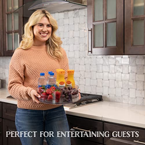 Oizeir دوار أوزير كسول - أكريليك شفاف، أقسام قابلة للإزالة، يدور 360 درجة. نظم ثلاجتك، خزانتك أو سطح العمل بسهولة. تخزين رائع للطعام، التوابل، مستحضرات التجميل. (4 أقسام) - Image 4