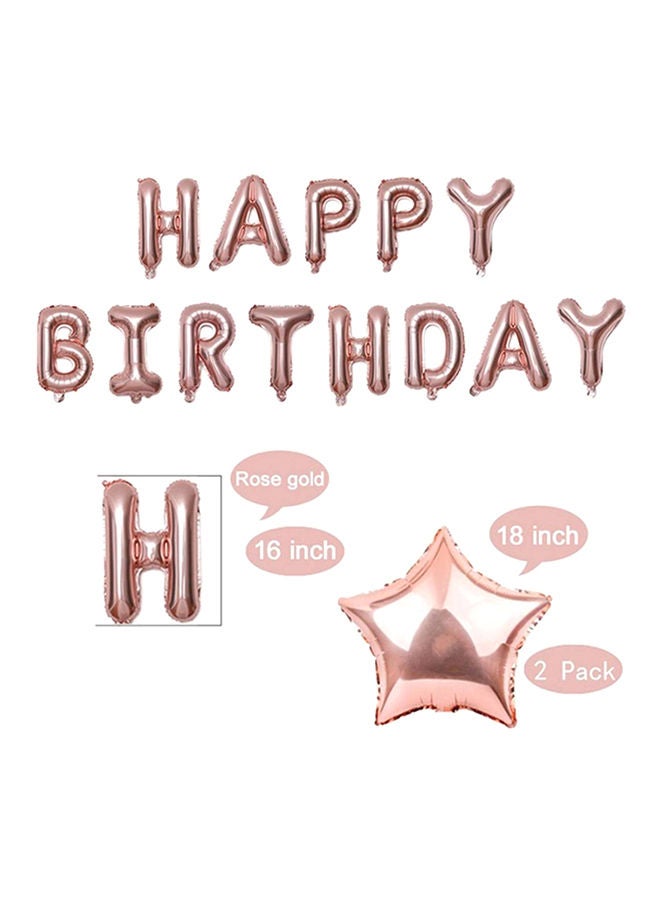 25-Piece Inflatable Happy Birthday Foil Balloon Set 7.17x9x0.87inch 16inch - Image 3