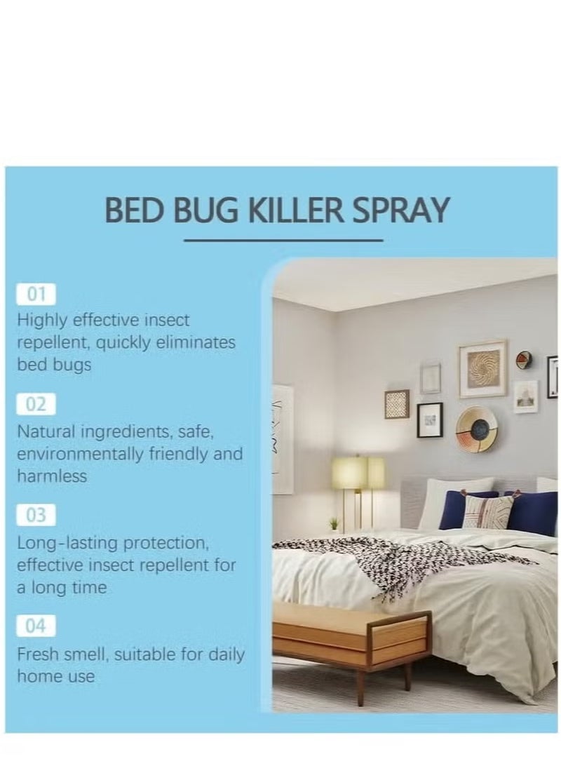JUE-FISH 120ml Bed Bugs Eliminator Spray, Low Odor Cockroach and Fly Eliminator Spray, Botanical Active Ingredients, Eliminates Insects and Bugs on Contact, Non-Greasy, Effectively Repels Fleas, Moths and Bed Bugs Indoors, No Stain, Fresh Scent. - Image 4