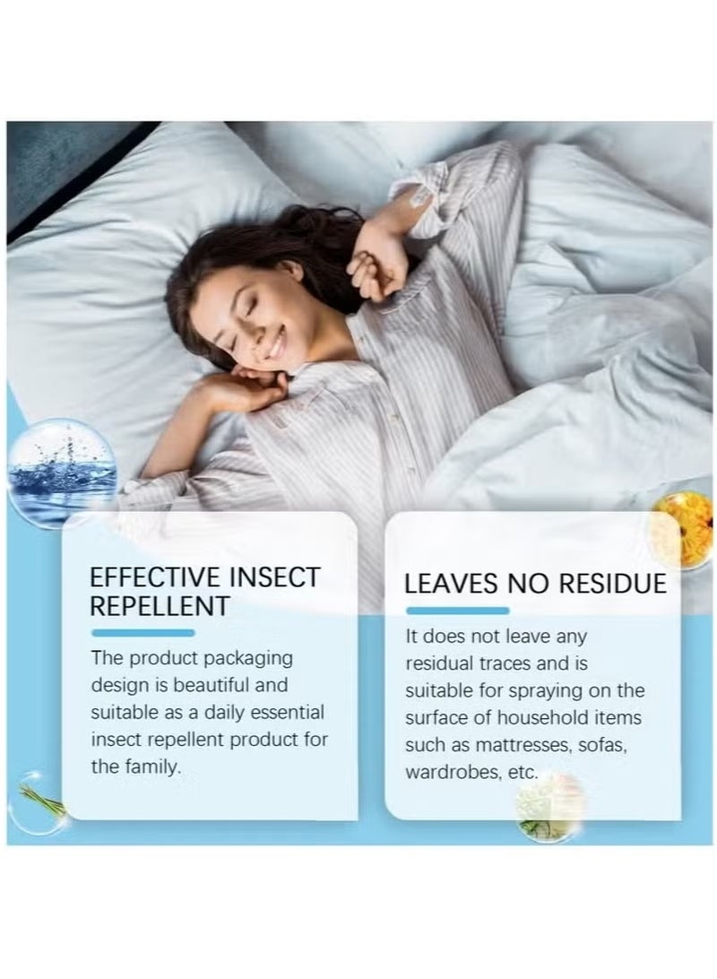 JUE-FISH 120ml Bed Bugs Eliminator Spray, Low Odor Cockroach and Fly Eliminator Spray, Botanical Active Ingredients, Eliminates Insects and Bugs on Contact, Non-Greasy, Effectively Repels Fleas, Moths and Bed Bugs Indoors, No Stain, Fresh Scent. - Image 3