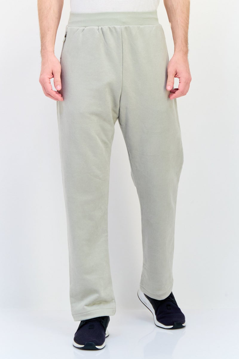 Adidas Men Sportswear Fit Brand Logo Basketball Track Pants, Sage Green  - Image 1