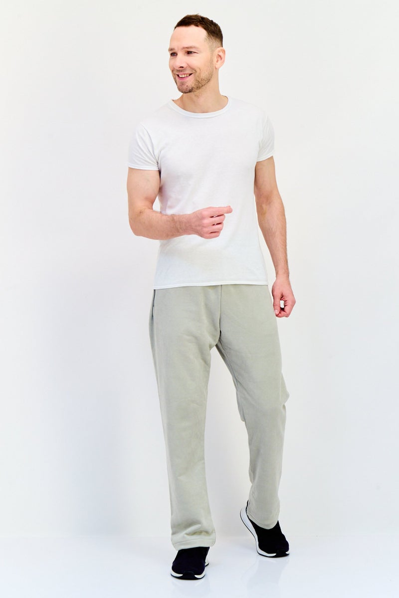 Adidas Men Sportswear Fit Brand Logo Basketball Track Pants, Sage Green  - Image 4