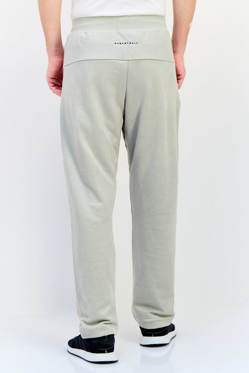Adidas Men Sportswear Fit Brand Logo Basketball Track Pants, Sage Green  - Image 3