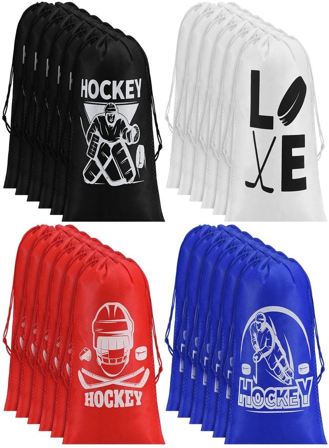 Berlune 36 Pcs Hockey Gift Bags Ice Hockey Party Favors Decorations Sport Goodie Drawstring Bags for Sport Theme Birthday Party Baby Shower Game Day Team Player Celebration - Image 1