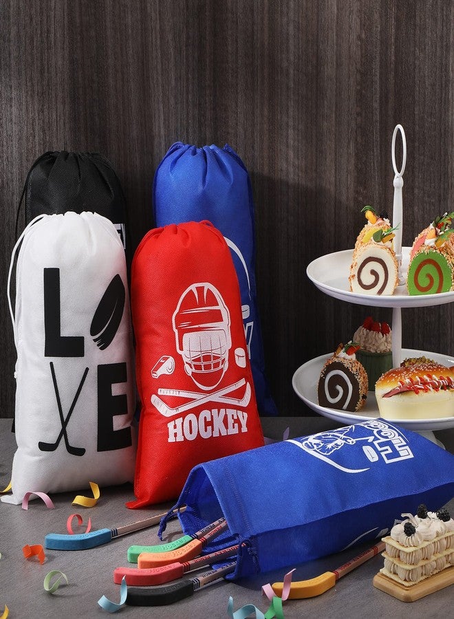 Berlune 36 Pcs Hockey Gift Bags Ice Hockey Party Favors Decorations Sport Goodie Drawstring Bags for Sport Theme Birthday Party Baby Shower Game Day Team Player Celebration - Image 4