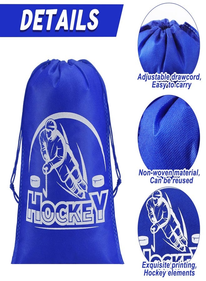 Berlune 36 Pcs Hockey Gift Bags Ice Hockey Party Favors Decorations Sport Goodie Drawstring Bags for Sport Theme Birthday Party Baby Shower Game Day Team Player Celebration - Image 2