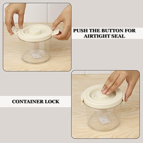 Hexwell Plastic Vacuum Fridge Storage Containers for Grains, Cereals, and Dryfruit Goods - Vacuum Food Storage Containers For Kitchen (1000ml) - Image 2