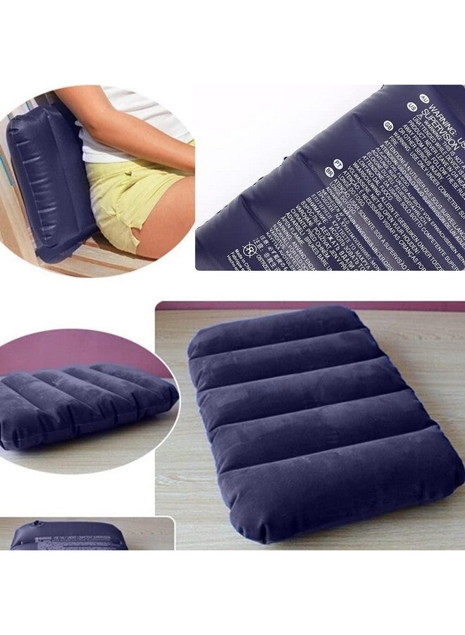 DEVHEART Velvet Air Cushion, Sleeping Bag Backpacking Soft Comfortable pillo, Air Inflatable Travel Pillo for Tourist (Blue) - Image 2