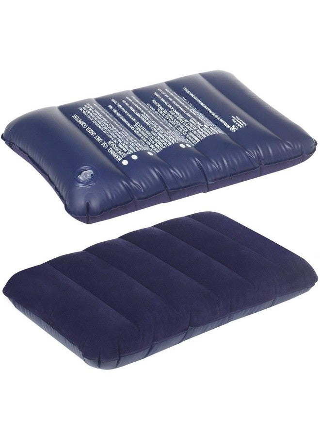 DEVHEART Velvet Air Cushion, Sleeping Bag Backpacking Soft Comfortable pillo, Air Inflatable Travel Pillo for Tourist (Blue) - Image 1