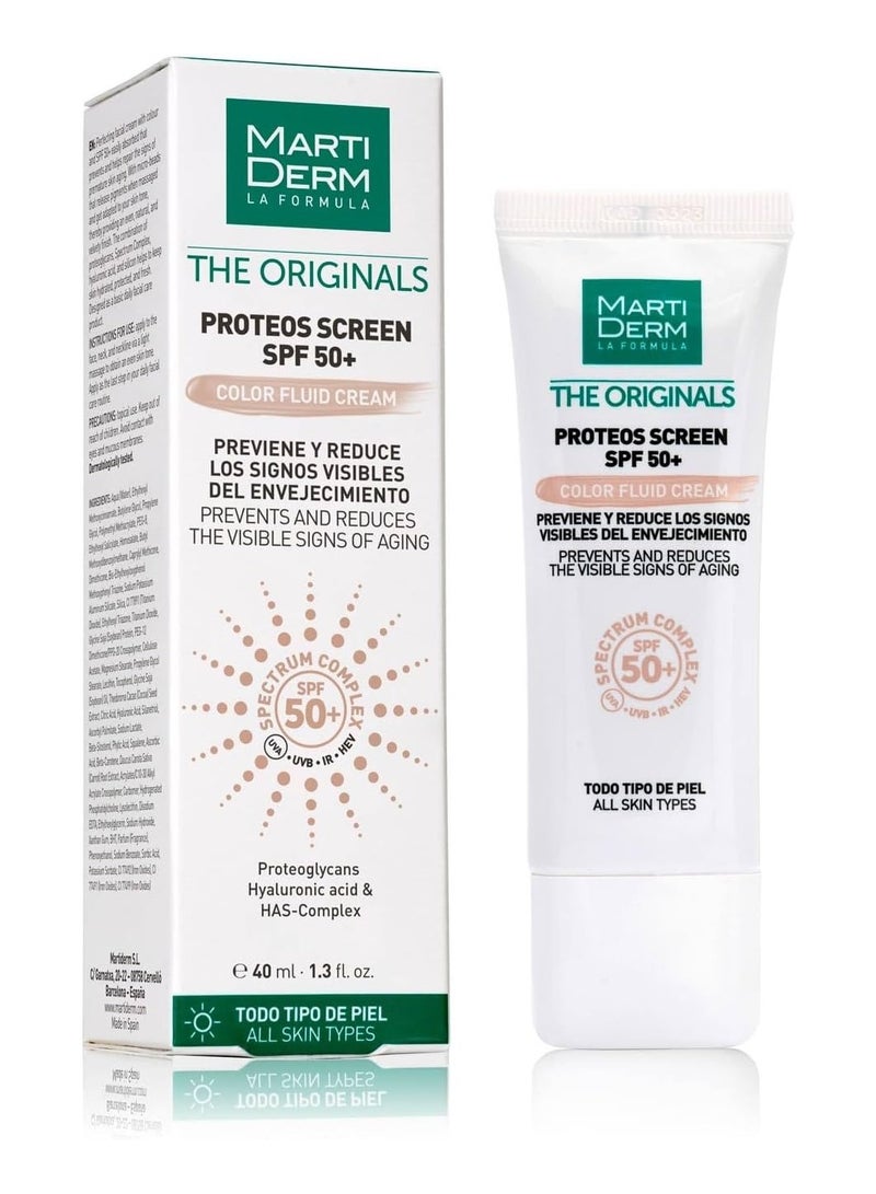 Martiderm The Originals Proteos Screen SPF50+ Tinted Fluid Cream 40 ml - Image 1