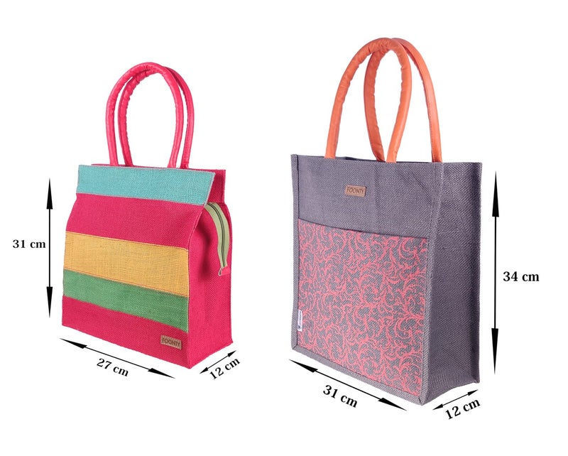FOONTY Unisex Adult Daily Use Tote Bag/Grocery Bag/Gym Bag/Lunch Bag(Multicolor,Fab-34B) - Image 4