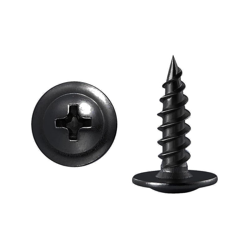 Wensilon Store (300 قطعة) براغي خشبية سوداء من نوع فيليبس برأس ترس مقاس 10×5/8 بوصة، ذاتية التثبيت سريعة المعدن - Image 2