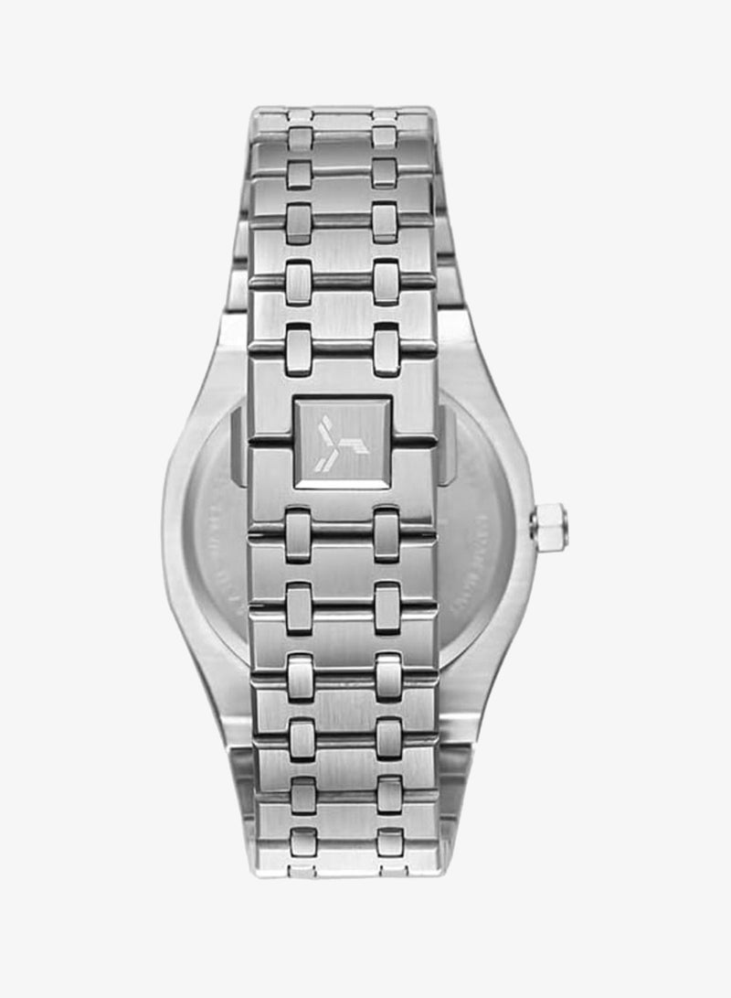 Tornado Men's Miyota GM15 Movement Watch, Analog Display and Stainless Steel Brushed Bracelet Strap - T9009-SBSN, Silver - Image 3