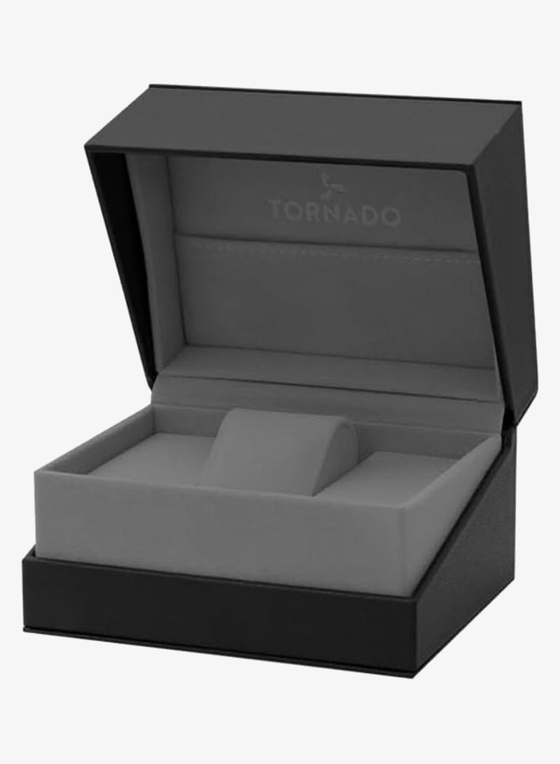 Tornado Men's Miyota GM15 Movement Watch, Analog Display and Stainless Steel Brushed Bracelet Strap - T9009-SBSN, Silver - Image 5