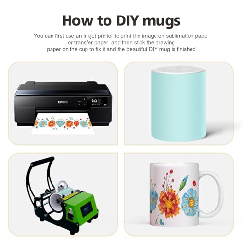 Dmsky Sublimation Coffee Mugs Tazas Para Sublimar 11 oz Blank Bulk Coffee Mug White Ceramic Photo Cups With Box, Heat Tape, sublimation paper Ideal for Crafts Printing Set of 12 - Image 4