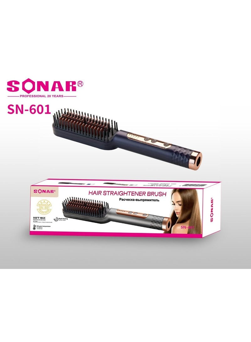 سونار فرشة فرد وتمليس الشعر الكهربائية من سونار (Sonar) موديل SN-601 – حرارة تصل إلى 950 فهرنهايت، تسخين سريع وعناية بالايونات السالبة - Image 1