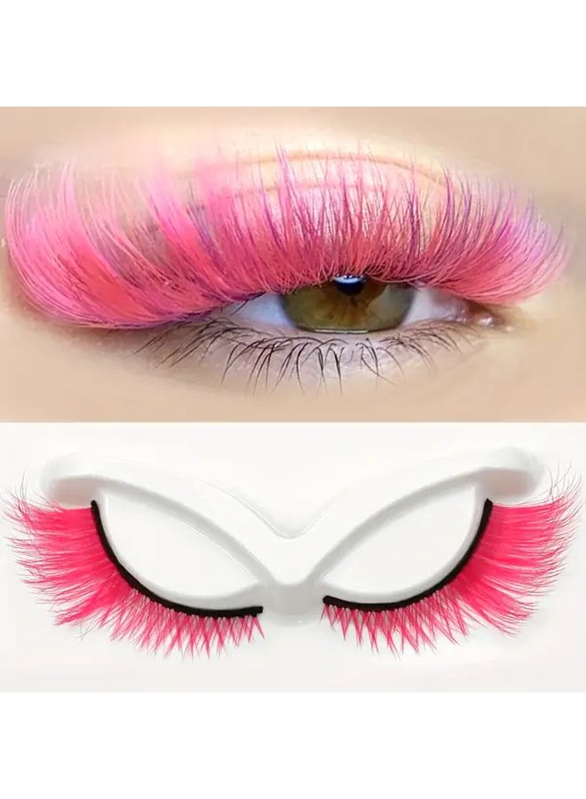 Fluffy Faux Mink Lashes 5 Pairs Colored False Eyelashes Cat Eye Soft Natural Look Cross Wispy Design Reusable Beginner Friendly Cosplay Parties Festivals Style MYC 04 - Image 5