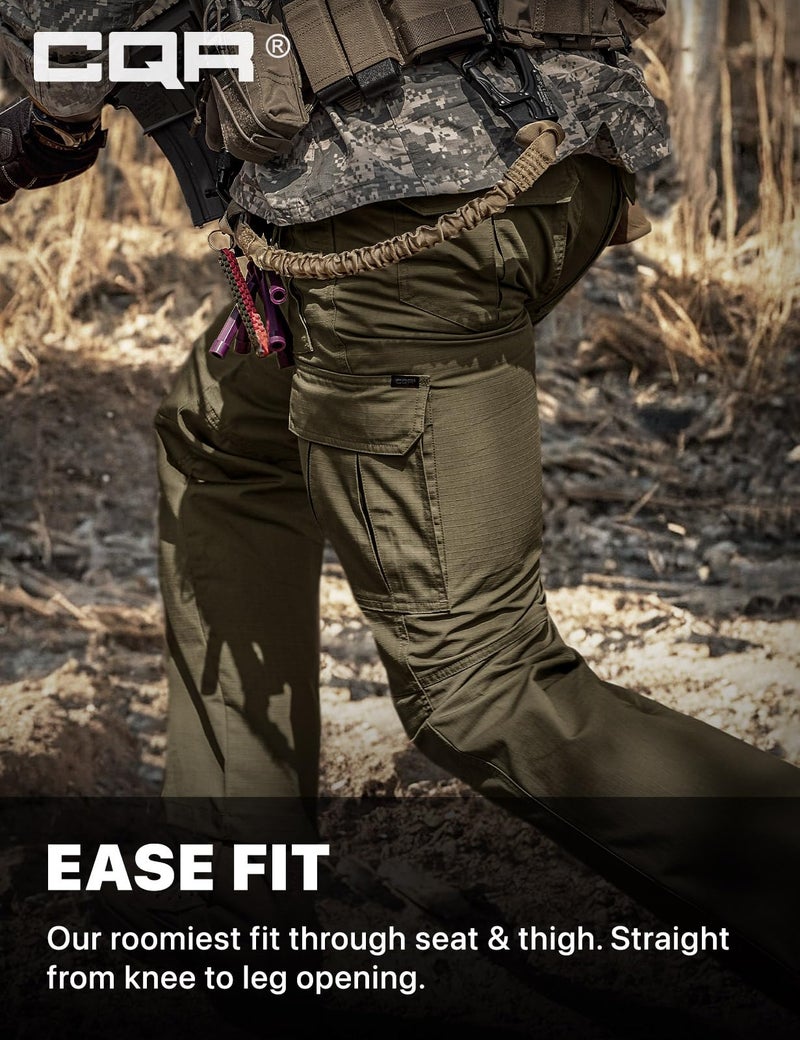 CQR Men's Tactical Pants, Water Resistant Ripstop Cargo Pants, Lightweight EDC Work Hiking Pants, Outdoor Apparel, Raider Mag Soil Green, 44W x 32L - Image 4